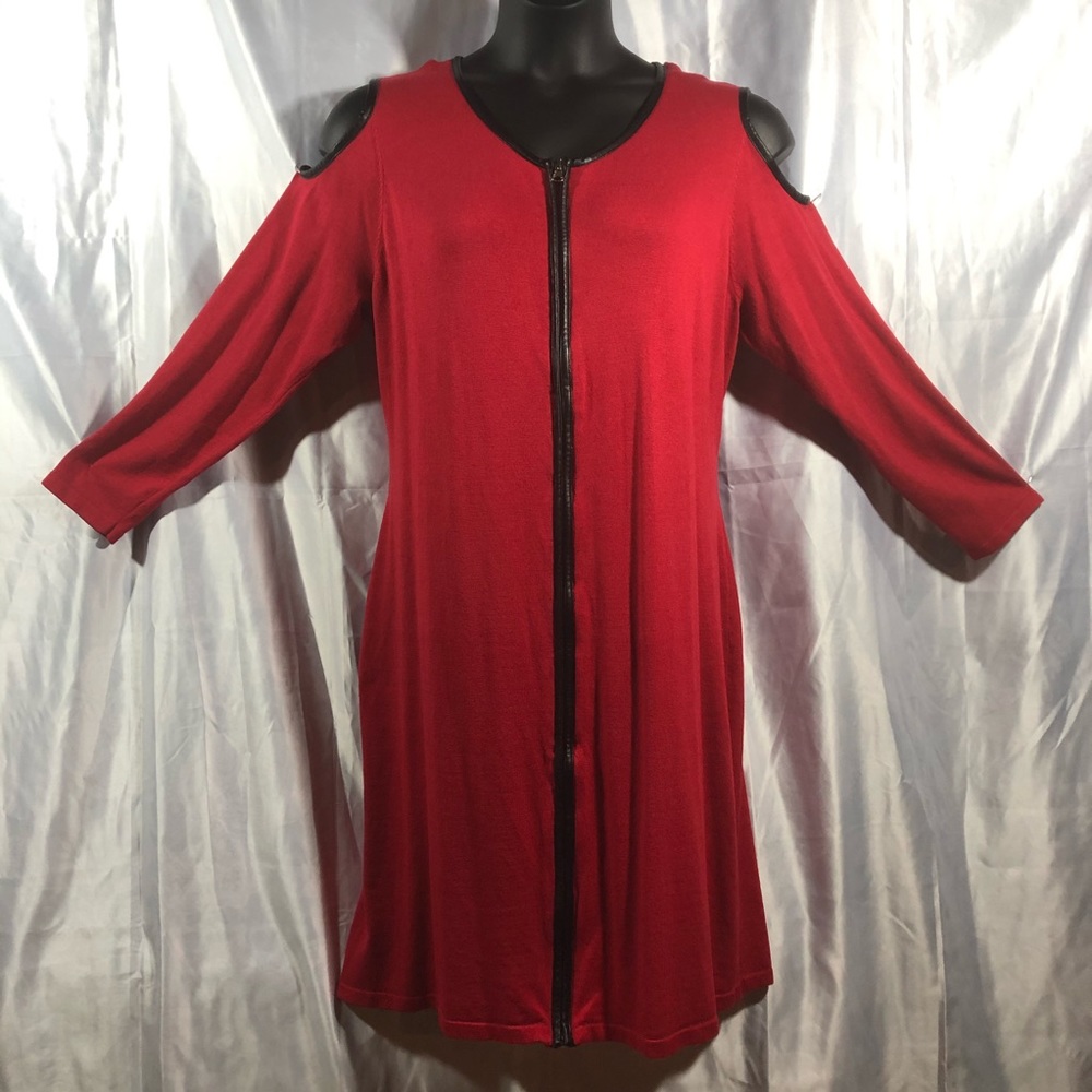 Alison Andrews Plus Shoulderless red dress